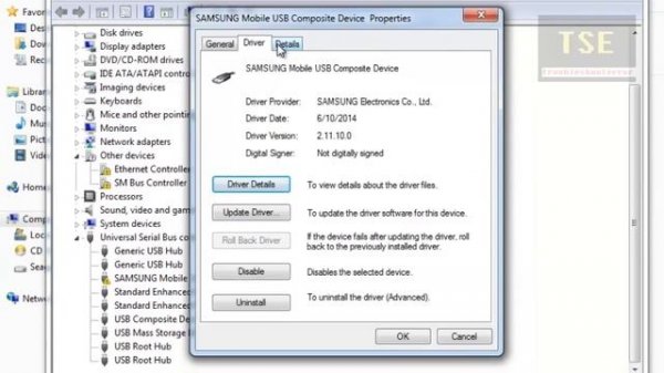 SAMSUNG Mobile USB Composite Device driver corrupted or missing Code 39