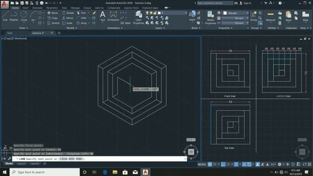 Isometric Cube Drawing Tutorial | AutoCAD 2020 | Exercise 2 смотреть онлайн