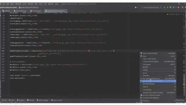 Speed Typing Game Using Python смотреть онлайн