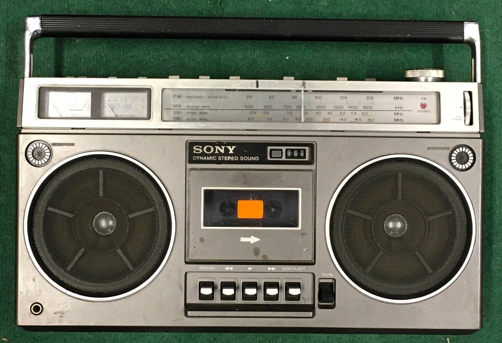 Sony Cf-530 S Front Load Stereo Cassette-Corder Vintage Boombox Ghetto Blaster-ЯПОНИЯ-1978 ГОД