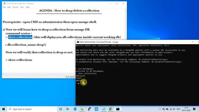 How to drop a collection in MongoDB | Tutorial for Beginners Part #6 смотреть онлайн