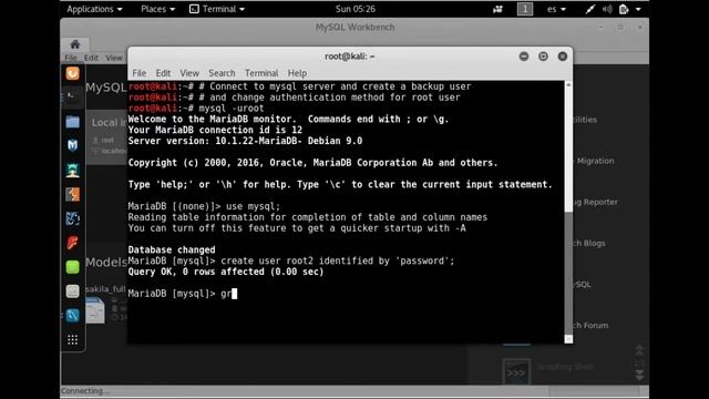Enable root connection to mysql server in Kali system using MySQL Workbench смотреть онлайн