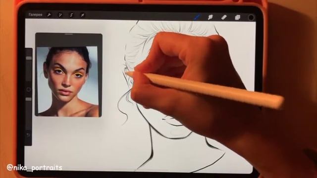 Рисуем sketch-портрет в Procreate | Урок Nika Portraits смотреть онлайн