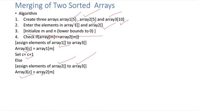 merging two arrays resulting into one sorted array in c++ -T19 hindi ||merging || ersonia| смотреть онлайн
