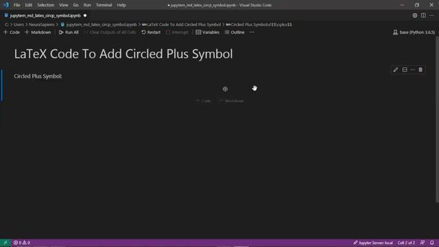 Jupyter Notebook | Markdown | LaTeX | How to Add A Circled Plus Symbol смотреть онлайн