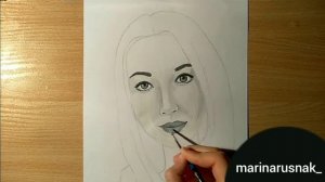 Как нарисовать лицо человека ? Рисуем портрет девушки . Видеоурок рисования