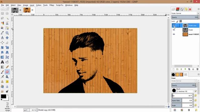 How to make a Wood Burning Portrait using GIMP | Photoshop Alternative | #31 смотреть онлайн