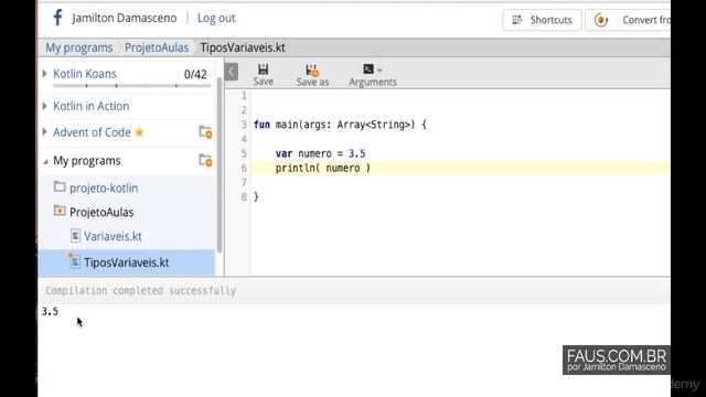 Curso kotlin - Tipos de variáveis 06 смотреть онлайн