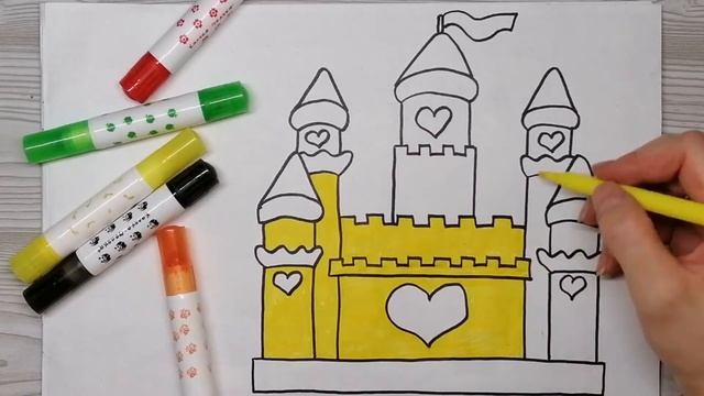 How to draw a castle for a Princess. Как нарисовать замок для принцессы. смотреть онлайн