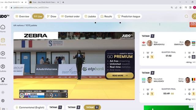 Slava Rezesidze - Abu Dhabi World Championships Veterans 2023 - JudoTV смотреть онлайн