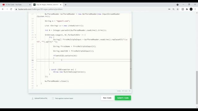 Hacker Rank Day 28 :RegEx, Patterns, and Intro to Databases| HackerRank Solution | 30 Days Of Code смотреть онлайн