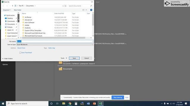 Excel 2016 Name and Save a Workbook смотреть онлайн