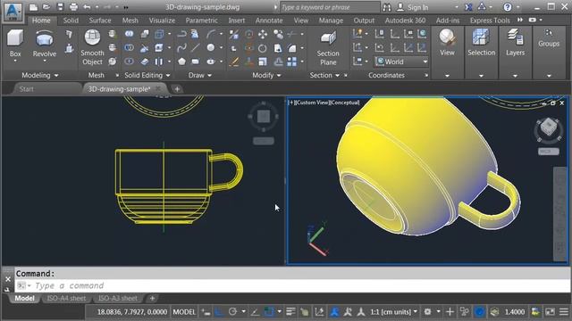 Converting 2D AutoCAD Geometry into a 3D Solid Model смотреть онлайн