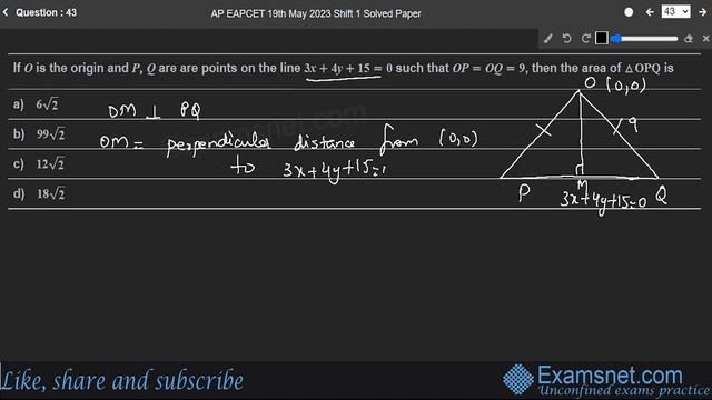 AP EAPCET 19 May 2023 Shift 1 Math Solved Papers For All Questions 1 To 80