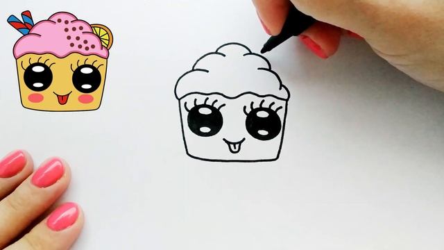 Как нарисовать капкейк пошагово Просто попробуй! смотреть онлайн