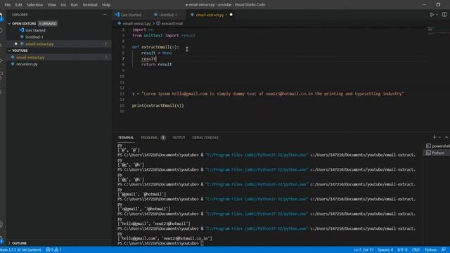 Extract Email Address From String # Python Function смотреть онлайн