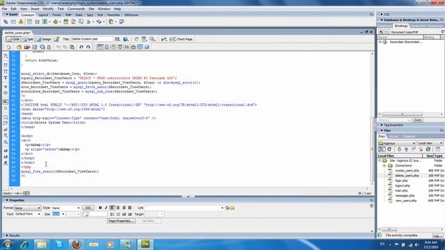 Lecture10 PHP MySQL Dreamweaver Configuration and Insert Update Delete Part3 смотреть онлайн