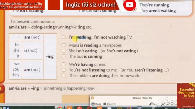 Raymond Murphy qizil kitobi.Ingliz tilini 0 dan o'rganish. Present continuous смотреть онлайн