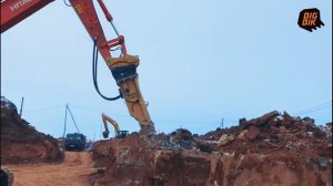 Гидромолот и экскаватор Hitachi ZX330. Видео с объекта клиента