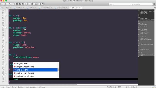 Création d'un menu déroulant en HTML et en CSS смотреть онлайн