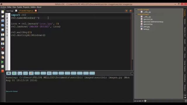 03 Tutorial - Visión Artificial OpenCV/Python - Crear y guardar archivo de imagen en JPG o PNG смотреть онлайн