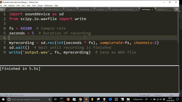 Python to record audio смотреть онлайн