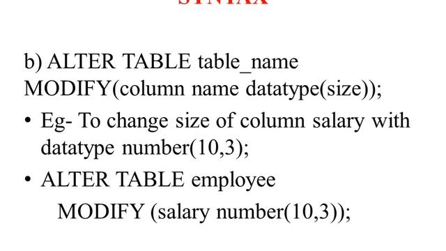 DATABASE MANAGEMENT SYSTEM LECTURE 25 S3 BCA- ALTER , DROP, RENAME COMMANDS смотреть онлайн
