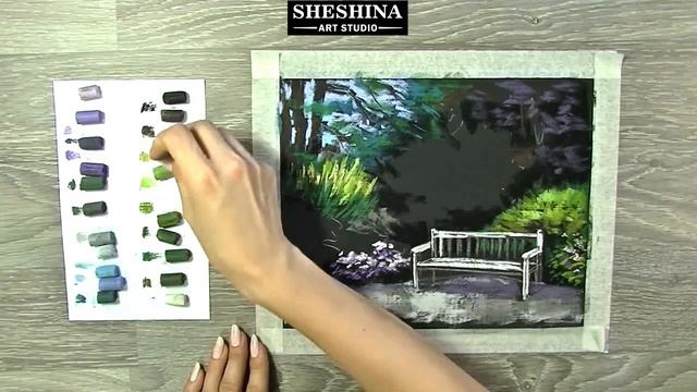 How to draw a bench in the garden with soft pastels ? LANDSCAPES смотреть онлайн