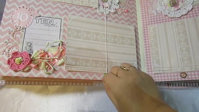 Нежный альбом для девочки на первый год жизни. Скрапбукинг. смотреть онлайн
