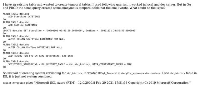 Databases: MS SQL temporal tables not properly смотреть онлайн