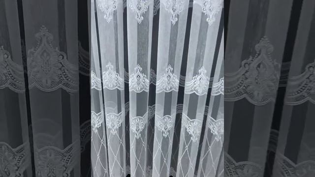 Тюль лен с красивой вышивкой сочитание льна и грег сетки . Цвет: Белый смотреть онлайн
