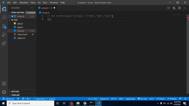Typescript tutorial #9 Array Type in typescript смотреть онлайн