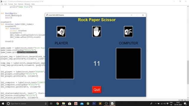 "Rock, Paper, Scissor" Game using Python-CODE WITH NM смотреть онлайн