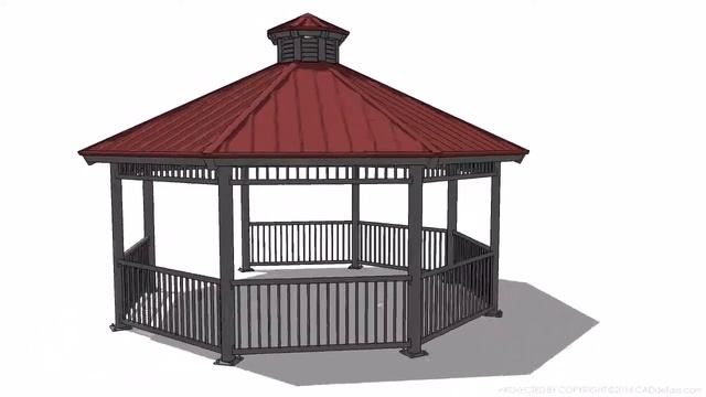 Octagonal Canopy 3D Model by CADdetails.com смотреть онлайн