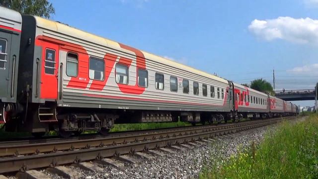 "Тапок из Ельца!" Тепловоз ТЭП70-0547 со скорым поездом №136 "Махачкала - Санкт Петербург" смотреть онлайн