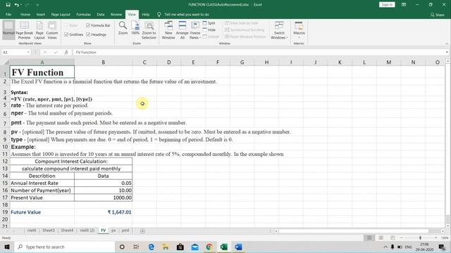 20 EXCEL fv смотреть онлайн