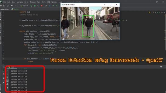 Person Detection using Haarcascade | OpenCV смотреть онлайн