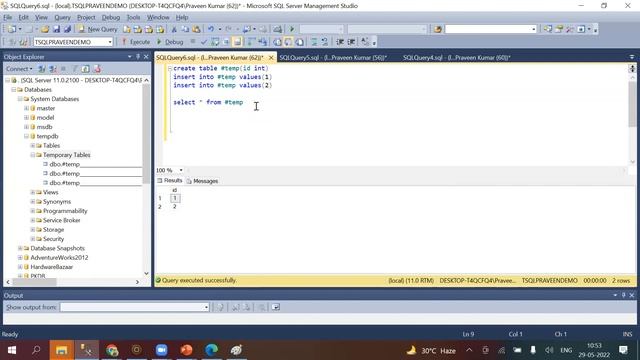 Temporary table in SQL Server - Difference Between Local and Global Temporary Tables смотреть онлайн