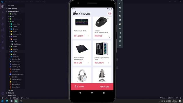 Corsair Marketplace Com Theme Switcher | React Native + Typescript + Context API смотреть онлайн