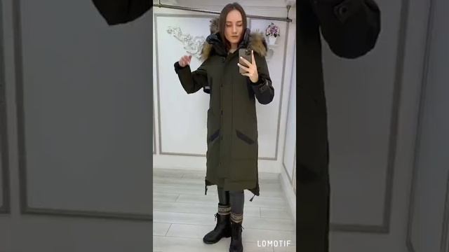 Женский длинный пуховик с натуральным мехом смотреть онлайн