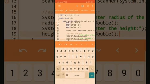 Java sample code to calculate volume of a cylinder смотреть онлайн