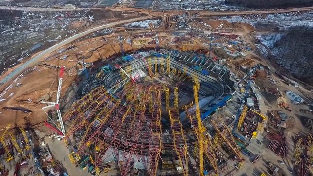Самара с высоты птичьего полета. Съемка строительства стадиона "Самара Арена" к ЧМ-2018 23.11.2016 смотреть онлайн