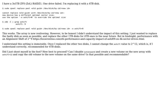 ZFS zpool with wrong ashift. How bad is this? смотреть онлайн