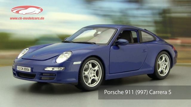 Ck-modelcars-video: Porsche 911 (997) Carrera S Blue Maisto