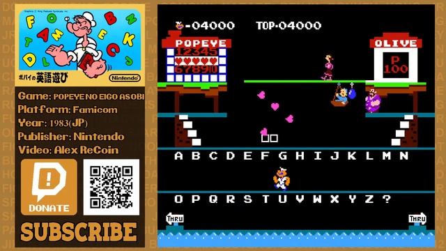 Popeye no Eigo Asobi (English) - Famicom / NES - 9 min gameplay - Non Filters - Alex ReCoin смотреть онлайн