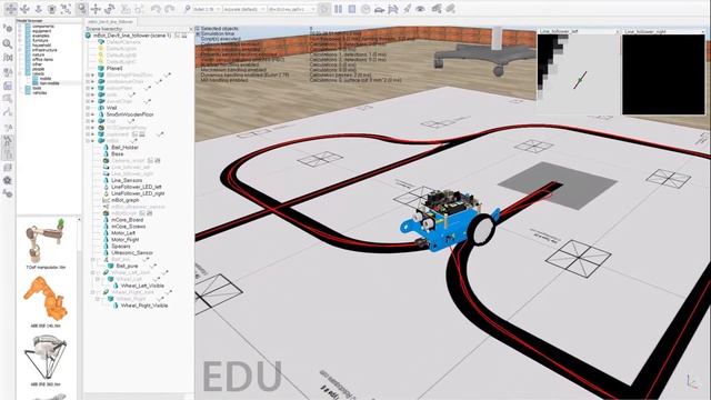 mBot simulation in V-REP, line follower смотреть онлайн