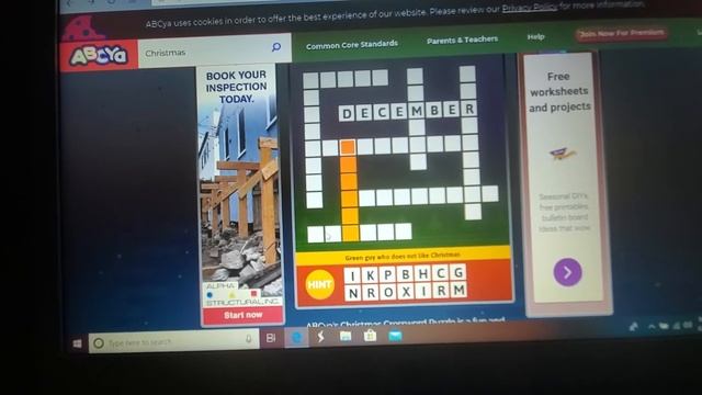 ABCya Games | Christmas Crossword Puzzle (find a word sure is incorrect) смотреть онлайн