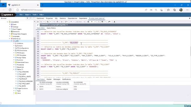 INSERT INTO VALUES/INSERT INTO with SELECT statement(Insertion des données -pgAdmin 4)-PostgreSQL # смотреть онлайн