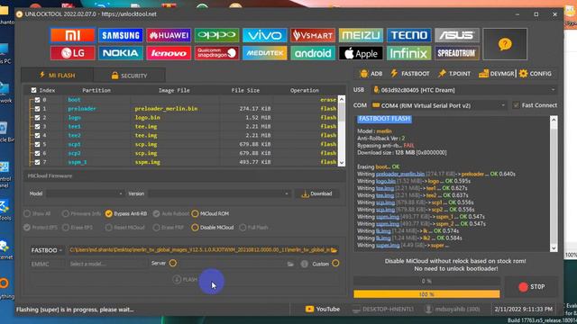 redmi note 9 fastboot flash unlock tools смотреть онлайн