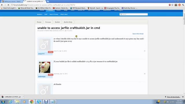 bukkit says jar file can not be found 1.2.5 смотреть онлайн